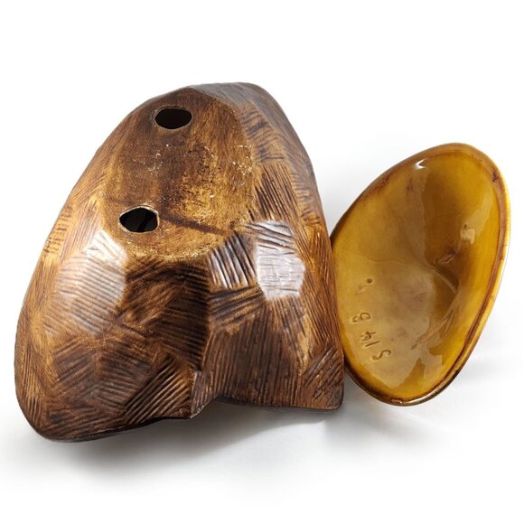 Retro California Pottery MCM Atomic Drip Glaze Covered Dish Bowl with Lid 60s 70 - Picture 9 of 10